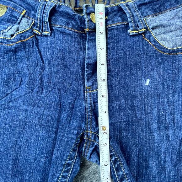 Vintage Rocawear Bootcut Jeans Womens 11 Blue Denim Y2K Logo Embroidered - Picture 9 of 11